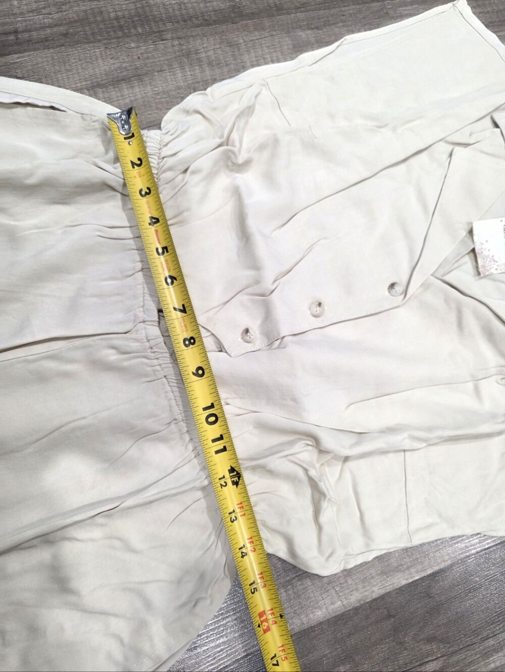 Nwt HEM & THREAD REVOLVE cut Out Linen Women’s Cream Short-Sleeve Jumpsuit Y2K - Picture 5 of 12
